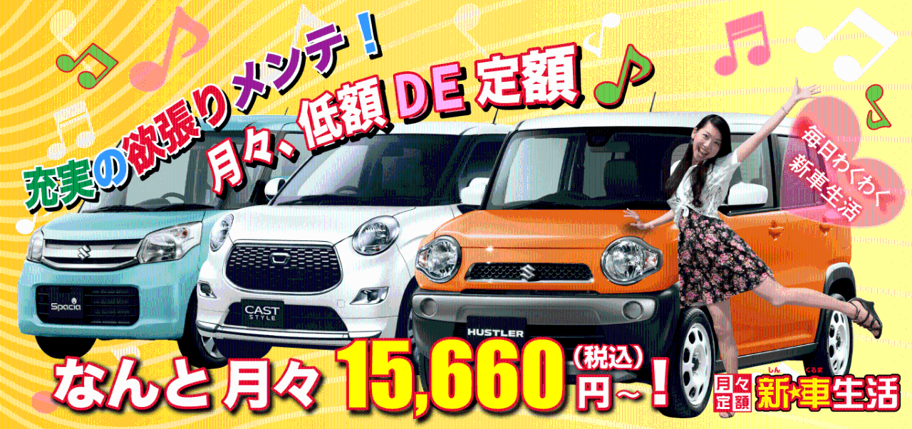 充実の欲張りメンテ！月々定額　新＊車生活